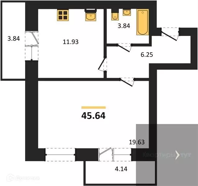 Продаётся 1-к квартира, 45.64 м - Фото 0