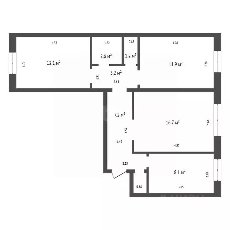 3-к кв. Красноярский край, Красноярск ул. Энергетиков, 24 (64.0 м) - Фото 1