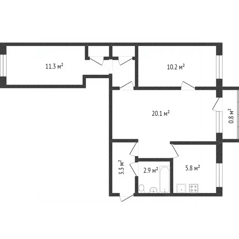 3-к кв. Нижегородская область, Нижний Новгород Ошарская ул., 57А (57.0 ... - Фото 2