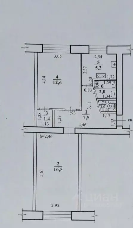 2-к кв. Забайкальский край, Чита ул. Строителей, 84 (46.2 м) - Фото 2