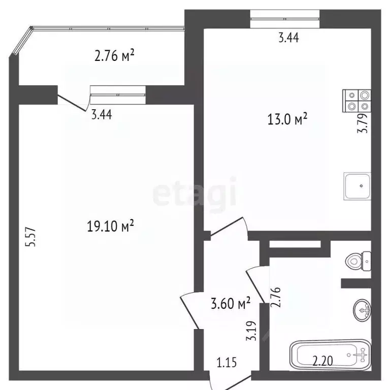 1-к кв. Тюменская область, Тюмень ул. Московский Тракт, 154 (39.6 м) - Фото 2
