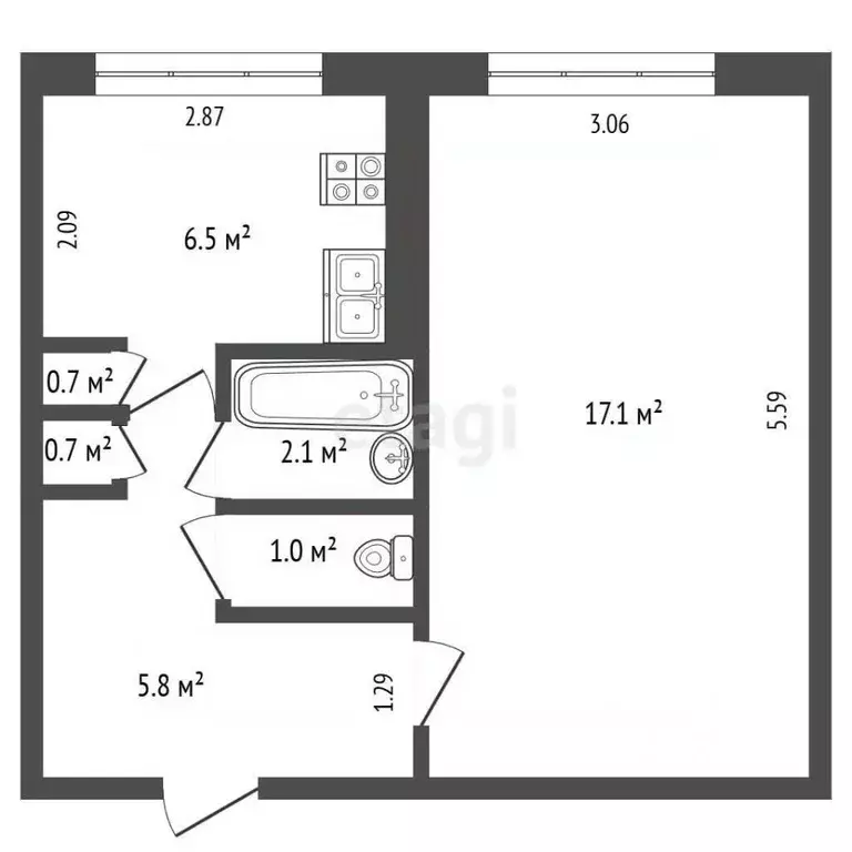 1-к кв. Мордовия, Саранск городской округ, Луховка рп ул. Заводская, 5 ... - Фото 1
