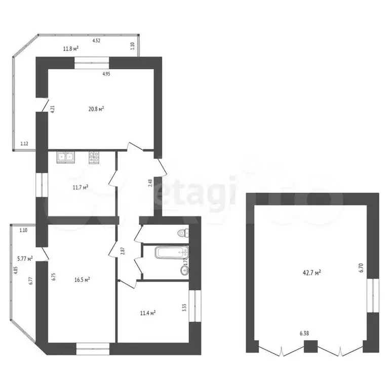 3-к. квартира, 78,1 м, 2/3 эт. - Фото 0