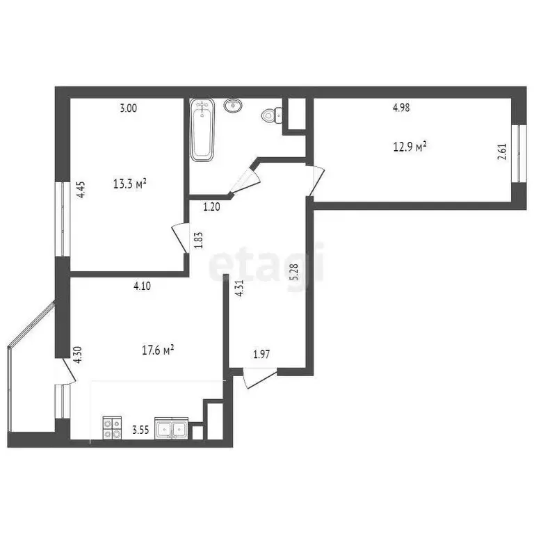 2-комнатная квартира: Тюмень, улица Тимофея Чаркова, 81 (59 м) - Фото 0