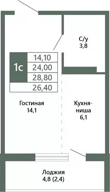1-к кв. Кемеровская область, Кемерово 64-й мкр, Лучи жилой комплекс ... - Фото 1