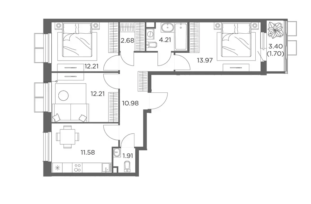 Продаётся 3-к квартира, 71.45 м - Фото 0