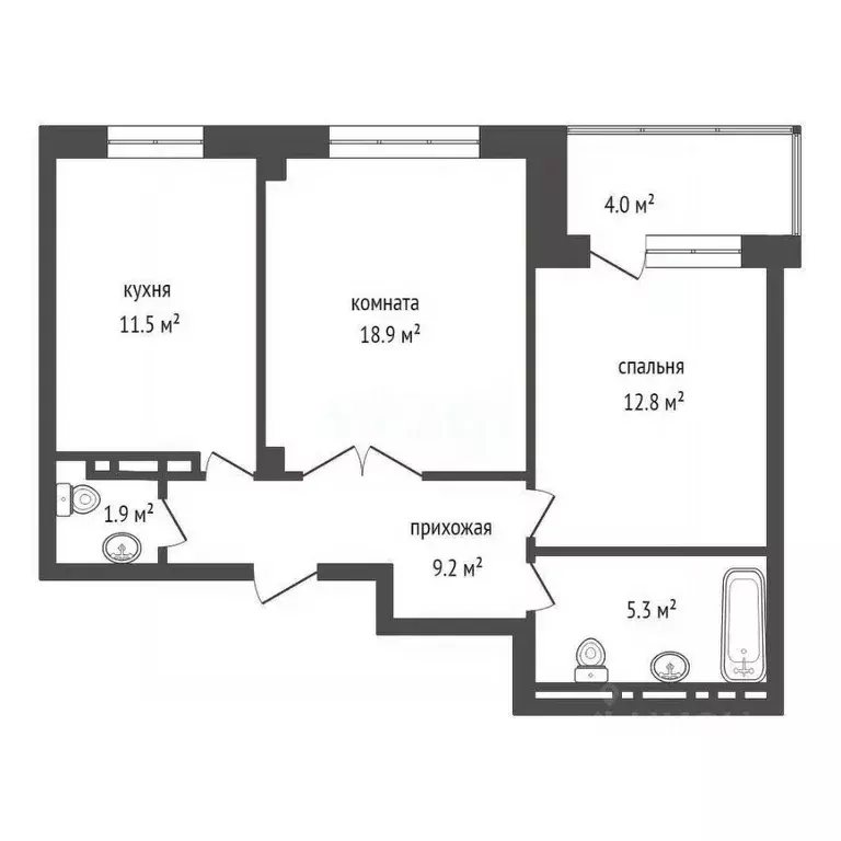 2-к кв. Красноярский край, Красноярск Свердловская ул., 6И (58.4 м) - Фото 2