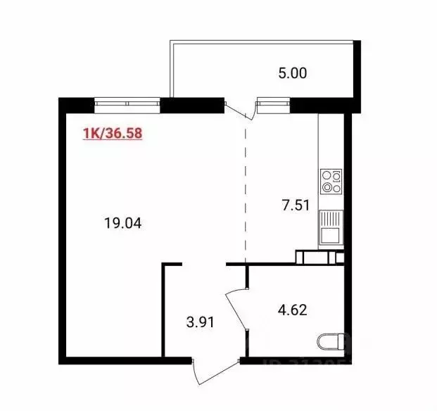 1-к кв. Красноярский край, Красноярск Соколовская ул., 20В (36.0 м) - Фото 0