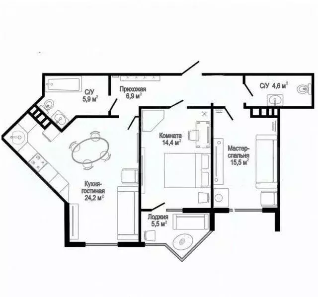 2-комнатная квартира: Краснодар, микрорайон 2-я Площадка, улица ... - Фото 1