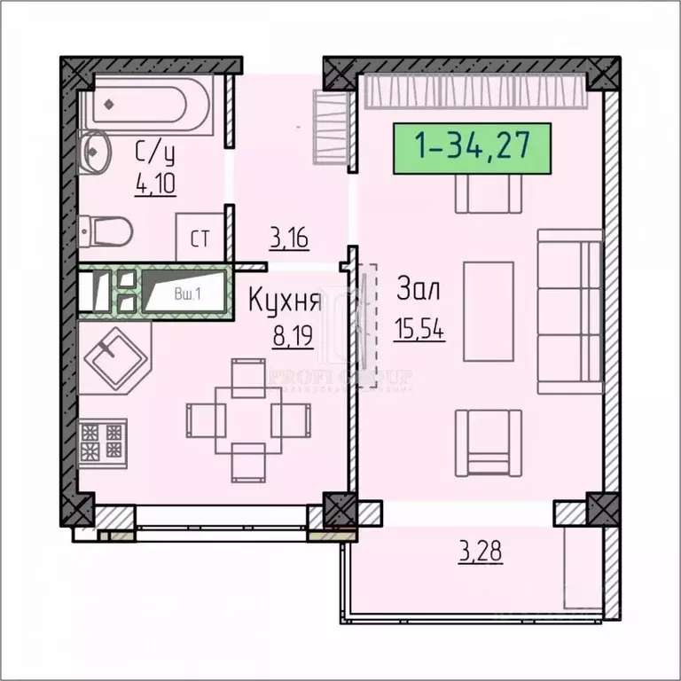 1-к кв. Дагестан, Махачкала ул. Маковая (34.0 м) - Фото 2