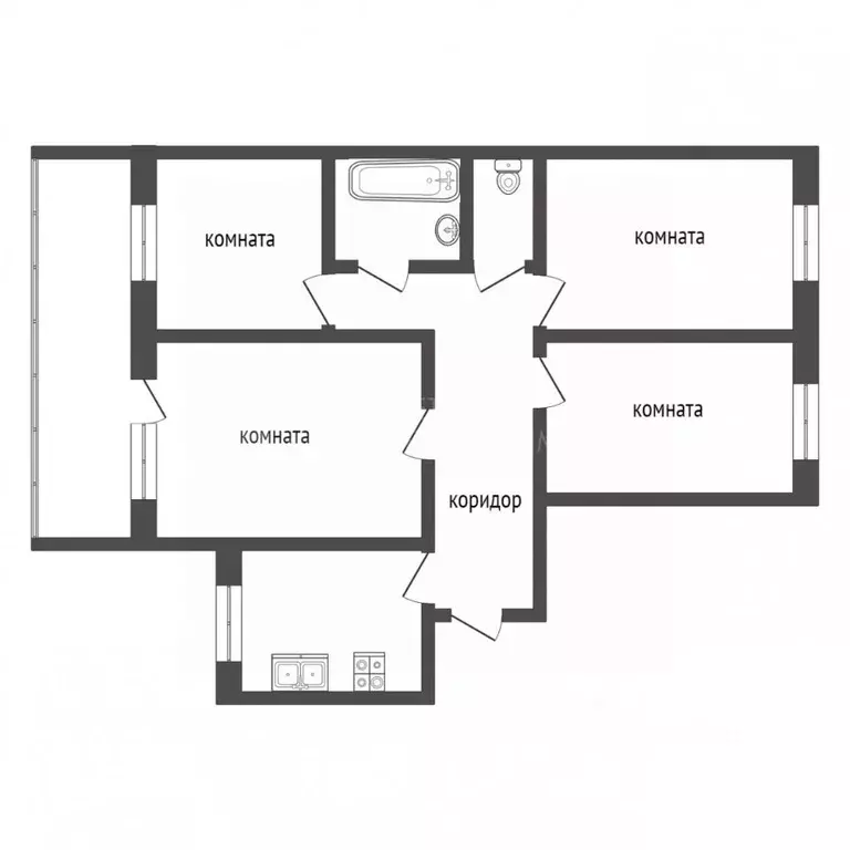 4-к кв. Тюменская область, Тюмень ул. Седова, 55 (72.0 м) - Фото 1