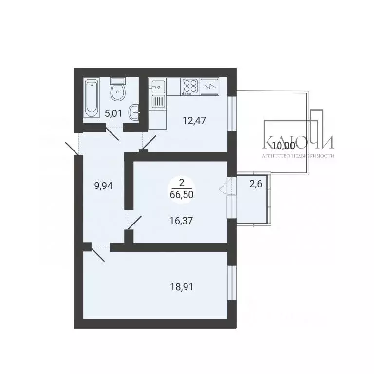 2-к кв. Челябинская область, Магнитогорск пос. Молодежный,  (61.0 м) - Фото 2