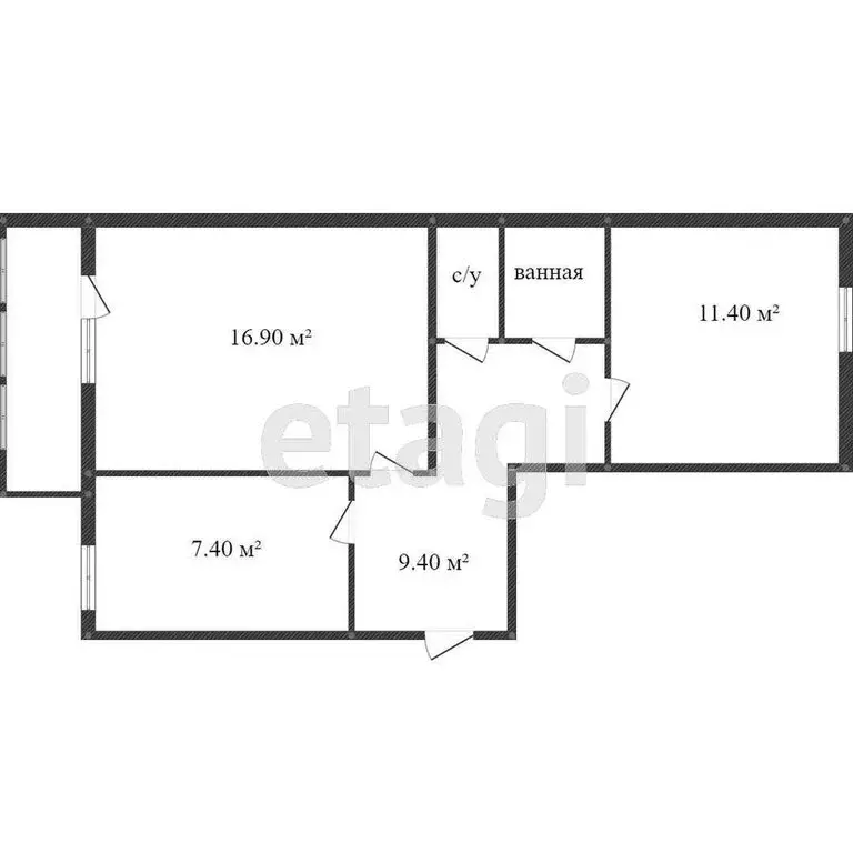 2-комнатная квартира: Ишим, улица Калинина, 114 (50.7 м) - Фото 0