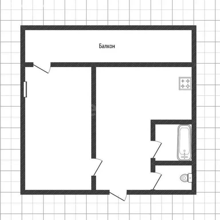 1-комнатная квартира: Белгород, улица Чапаева, 32 (34 м) - Фото 1