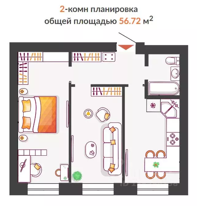 2-к кв. Самарская область, Тольятти Южный Бульвар жилой комплекс ... - Фото 0