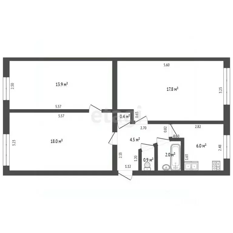 3-к кв. Крым, Феодосия бул. Старшинова, 12 (63.5 м) - Фото 2