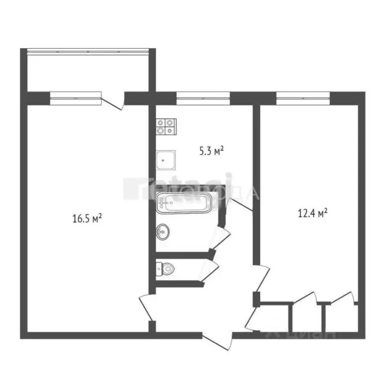 2-к кв. Новосибирская область, Новосибирск ул. Кузьмы Минина, 20/3 ... - Фото 1