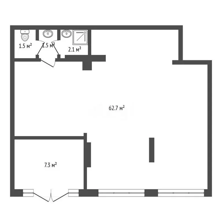 Помещение свободного назначения (75.8 м) - Фото 1