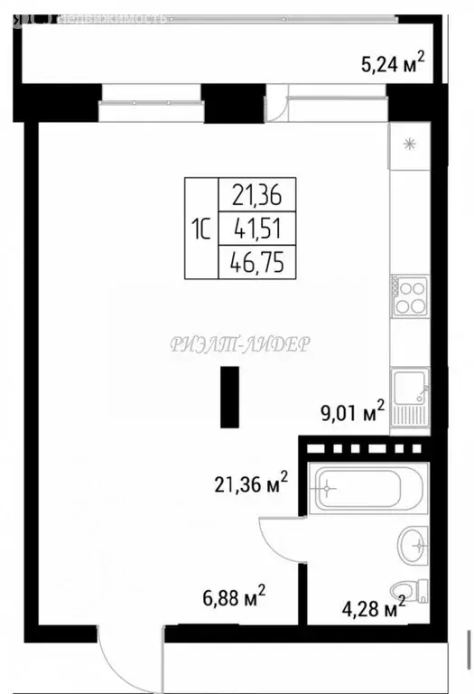 Квартира-студия: Горно-Алтайск, ЖК Олимп (41.51 м) - Фото 1