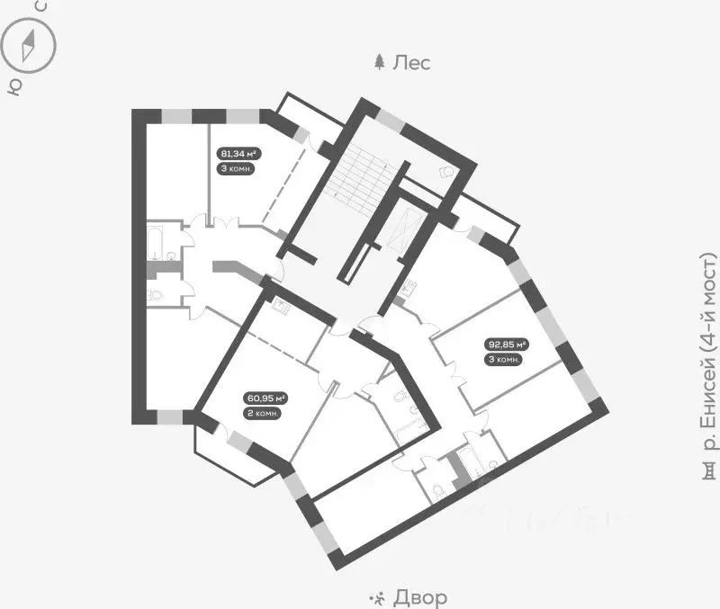 2-к кв. Красноярский край, Красноярск Академгородок мкр, 7 (61.3 м) - Фото 1