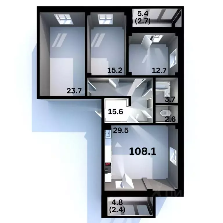 3-к кв. Псковская область, Псков Пароменская ул., 28 (108.1 м) - Фото 1