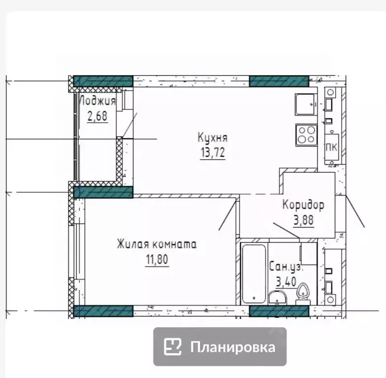 1-к кв. Свердловская область, Екатеринбург ул. Учителей, 33 (36.0 м) - Фото 1