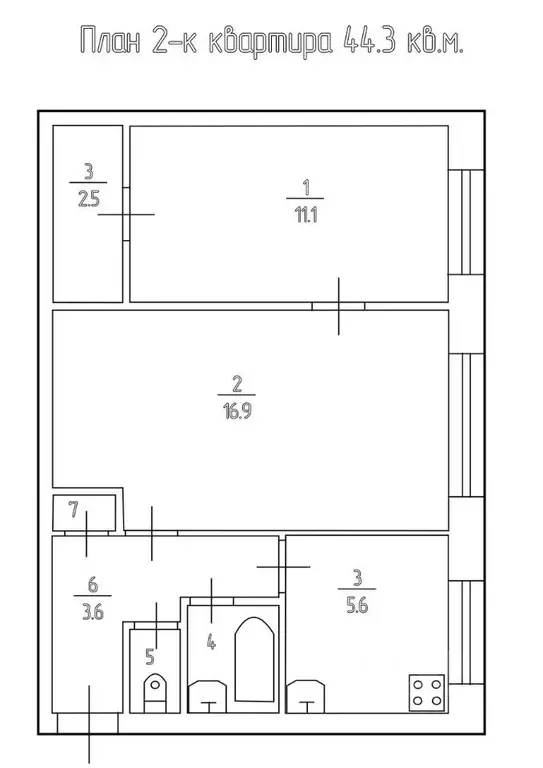 2-к кв. Санкт-Петербург ул. Карпинского, 28К4 (44.3 м) - Фото 2