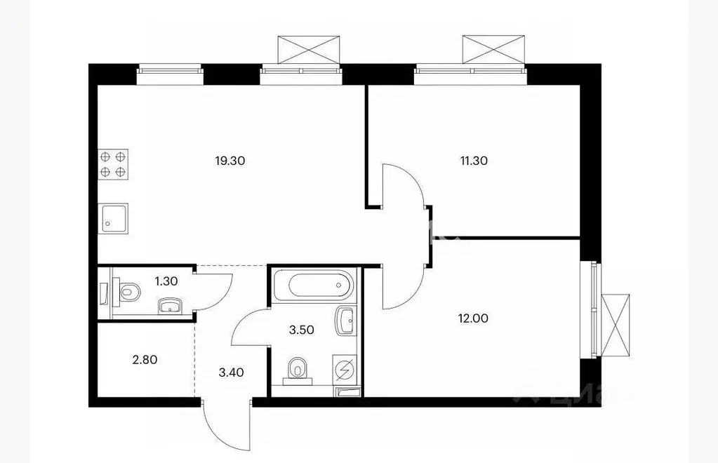 2-к кв. Москва Люблинская ул., 74к3 (54.3 м) - Фото 2