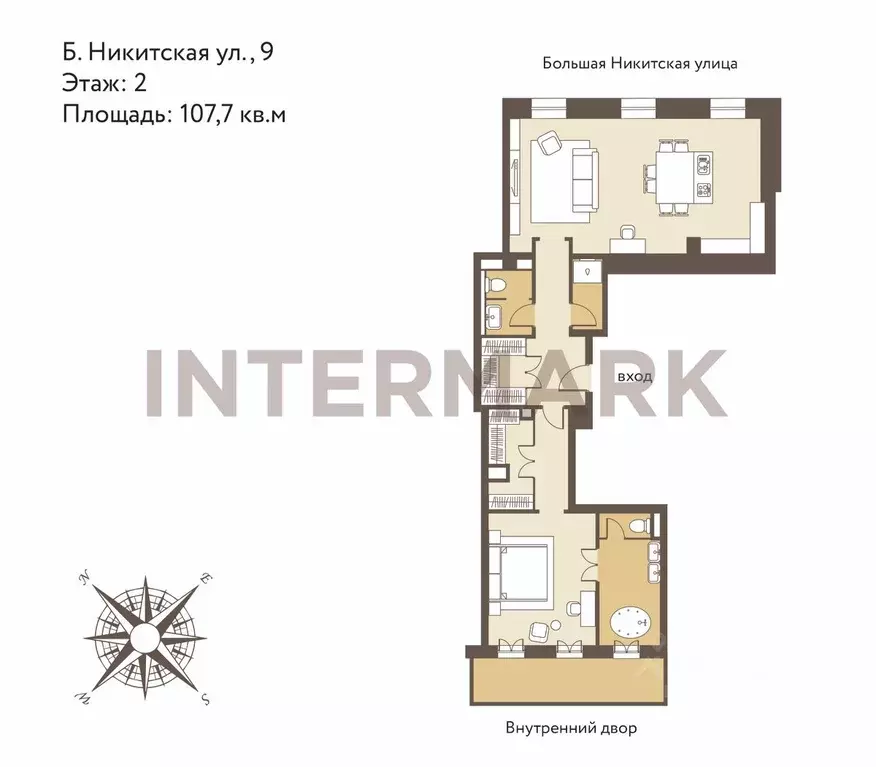 2-к кв. Москва Большая Никитская ул., 9 (107.7 м) - Фото 1