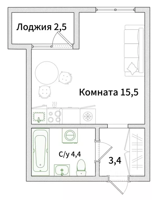 Студия Ленинградская область, Кудрово г. Всеволожский район, Заневское ... - Фото 1