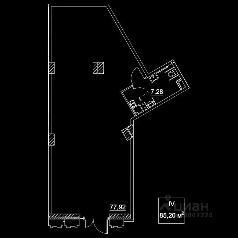 Торговая площадь в Москва 2-й Хорошевский проезд, 7С8 (85 м) - Фото 1