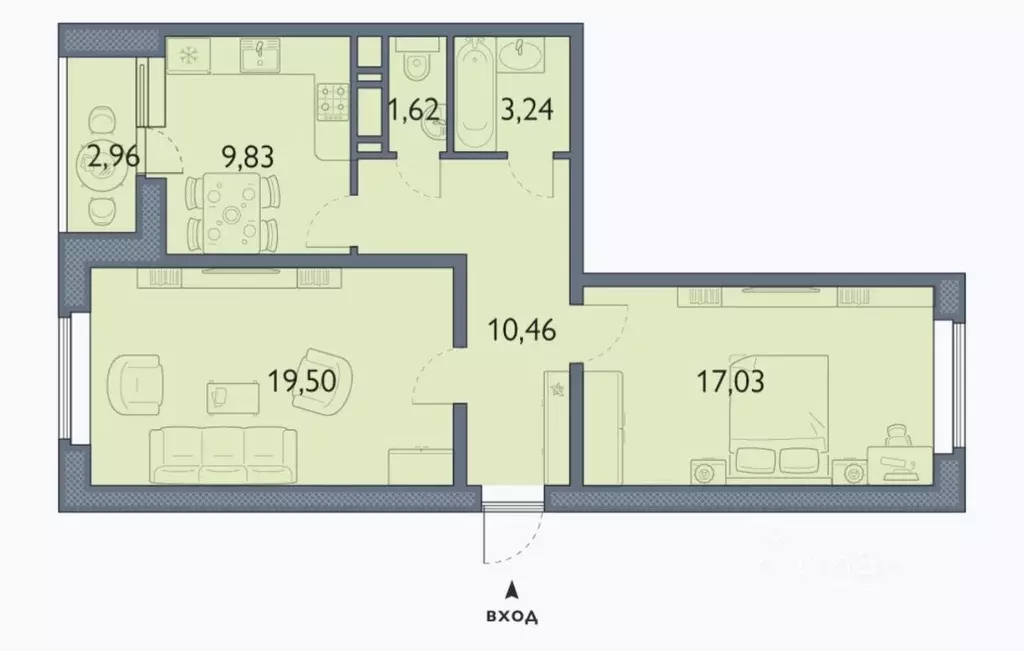 2-к кв. Брянская область, Брянск просп. Станке Димитрова, 67к7 (63.16 ... - Фото 0