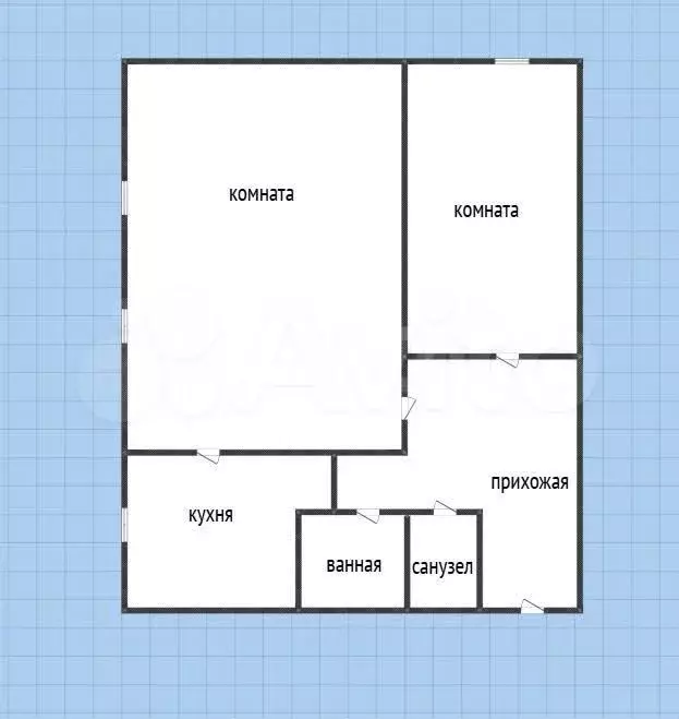 2-к. квартира, 37,5 м, 1/2 эт. - Фото 0