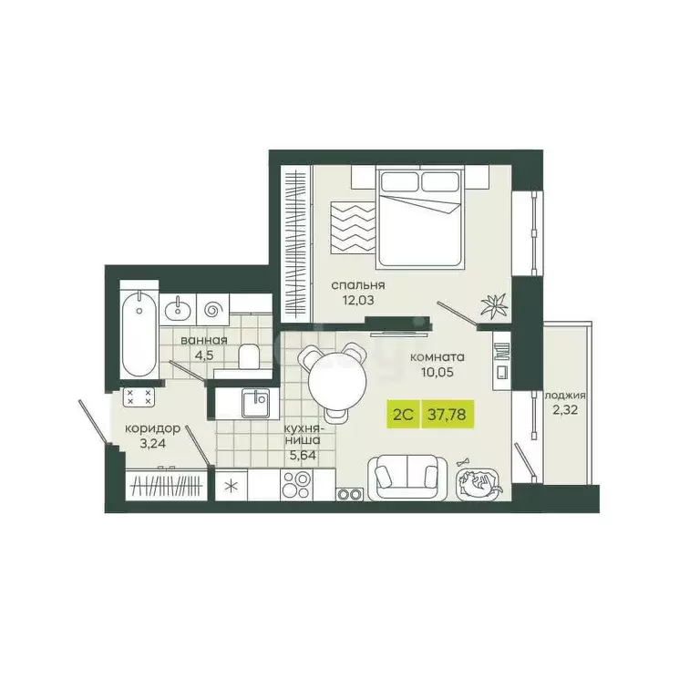 Продаётся 1-к квартира, 37.8 м - Фото 0