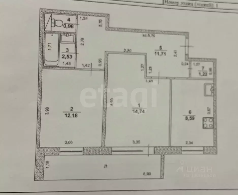 2-к кв. Ульяновская область, Ульяновск ул. Кролюницкого, 18 (52.0 м) - Фото 2