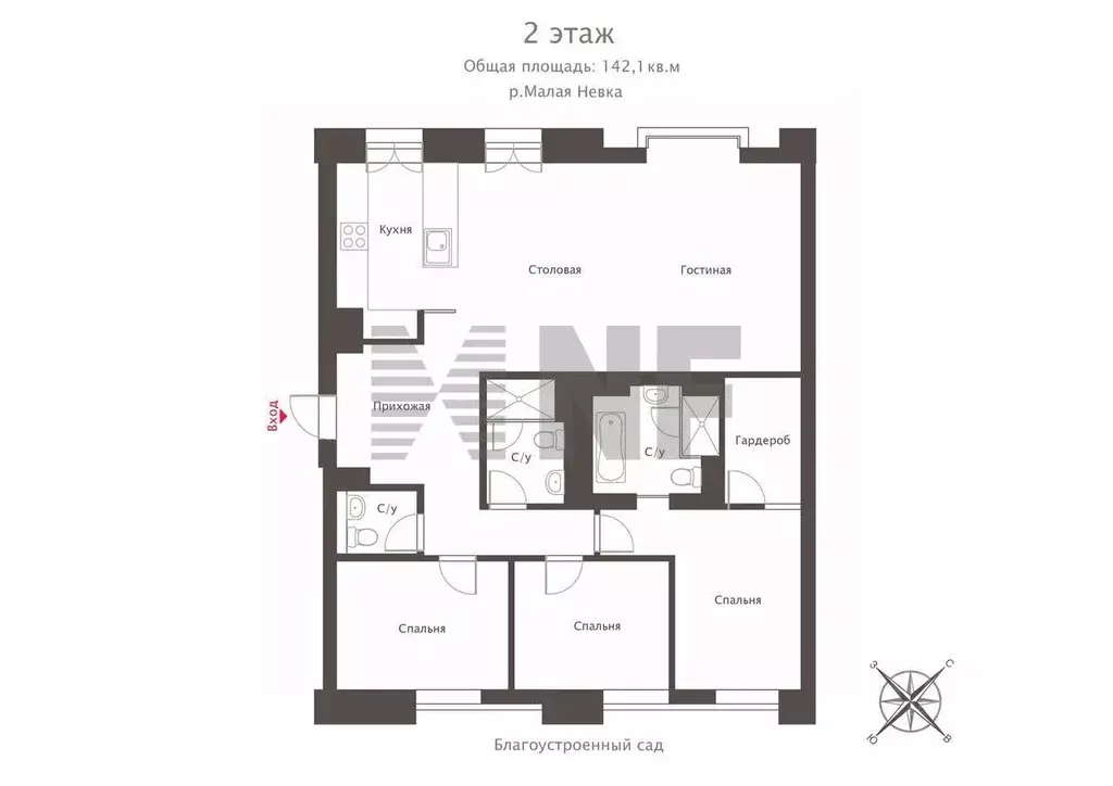 4-к кв. Санкт-Петербург наб. Адмирала Лазарева, 22 (142.1 м) - Фото 1