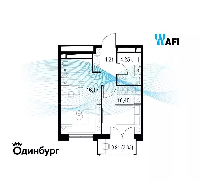 1-комнатная квартира: Одинцово, ЖК Одинбург, 4А (36 м) - Фото 1