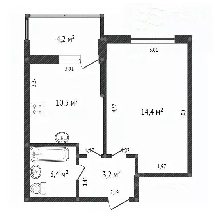 1-к кв. Санкт-Петербург просп. Буденного, 19к1 (31.5 м) - Фото 1