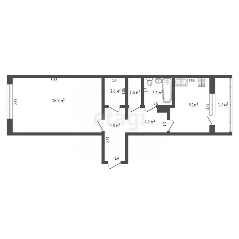 1-к кв. Мордовия, Саранск ул. Маринина, 19 (43.4 м) - Фото 1