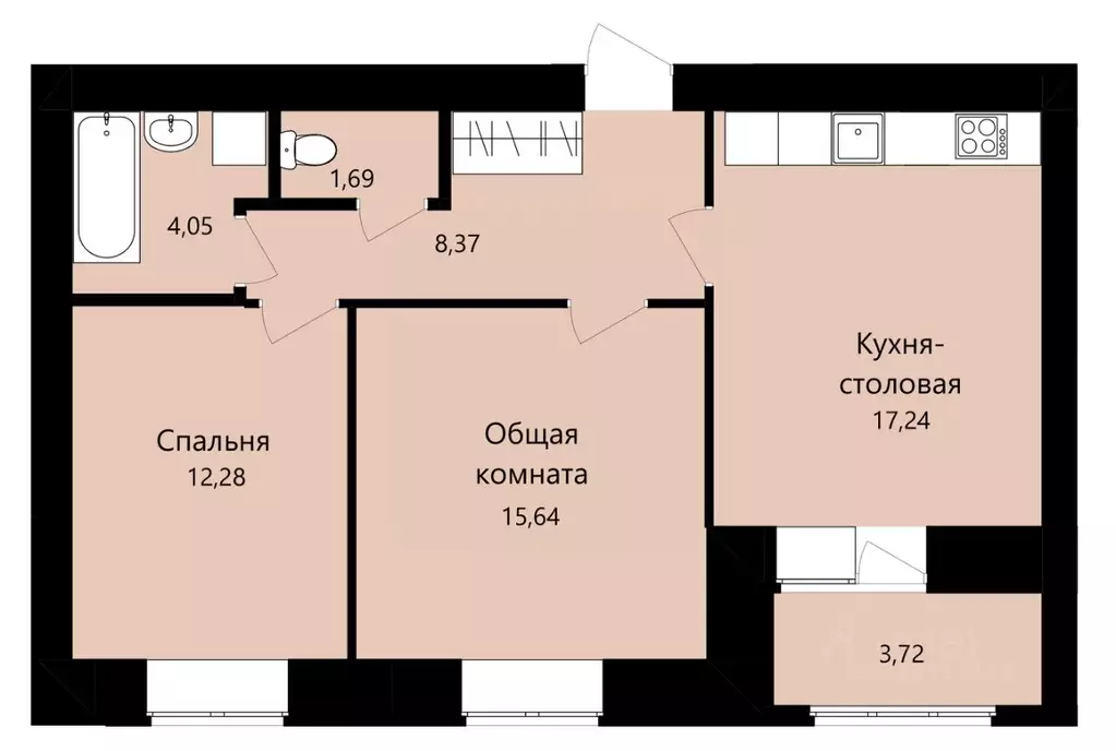 2-к кв. Мордовия, Саранск ул. Филатова, 15 (59.27 м) - Фото 1