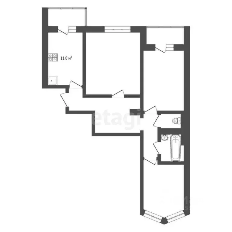 3-к кв. Крым, Симферополь ул. Камская (88.8 м) - Фото 1