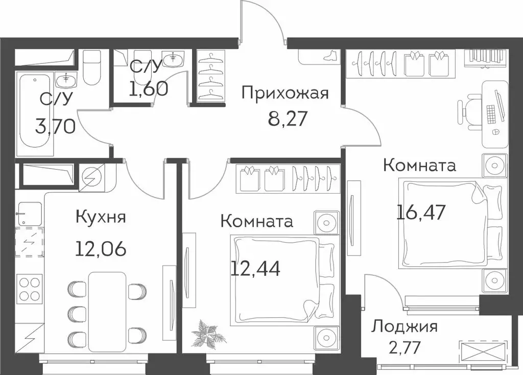 2-комнатная квартира: Москва, Рязанский проспект, 2/2к2 (56.19 м) - Фото 0