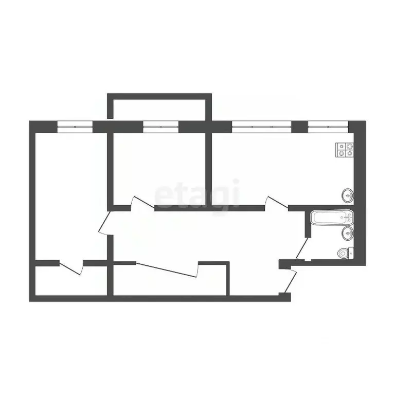 3-к кв. Иркутская область, Ангарск 91-й кв-л, 5 (56.0 м) - Фото 1