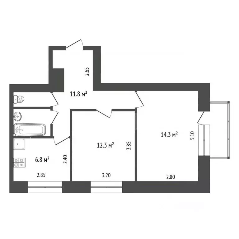 2-к кв. Ростовская область, Аксай просп. Ленина, 18 (49.0 м) - Фото 2