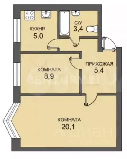 2-к кв. Санкт-Петербург, Санкт-Петербург, Пушкин Павловское ш., 25а ... - Фото 2