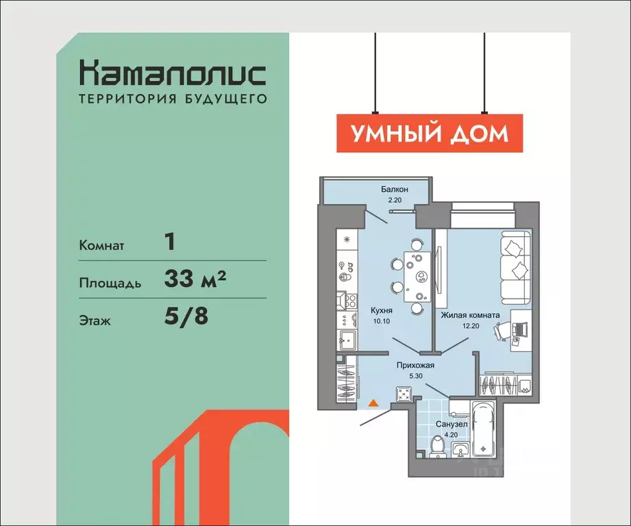 1-к кв. Пермский край, Пермь ул. Дзержинского, 31Б (33.0 м) - Фото 1