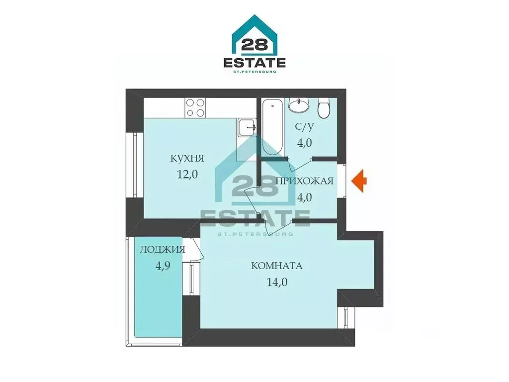 1-к кв. Санкт-Петербург Новгородская ул., 6 (36.0 м) - Фото 2