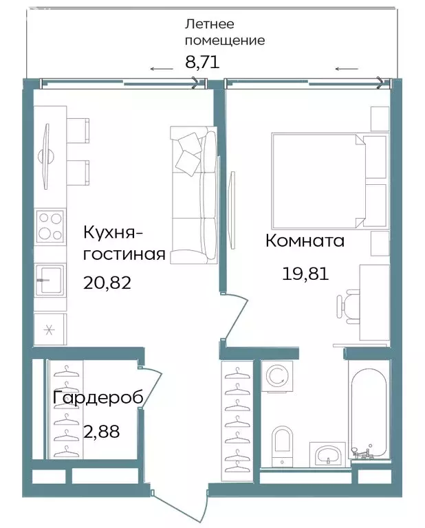 2-комнатная квартира: Республика Крым, Саки (52.22 м) - Фото 1