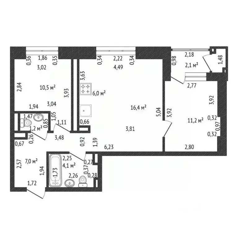 2-к кв. Башкортостан, Уфа ул. Гали Ибрагимова, 5 (56.3 м) - Фото 2