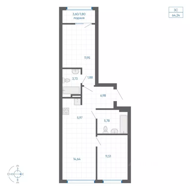 2-к кв. Челябинская область, Челябинский городской округ, пос. ... - Фото 1